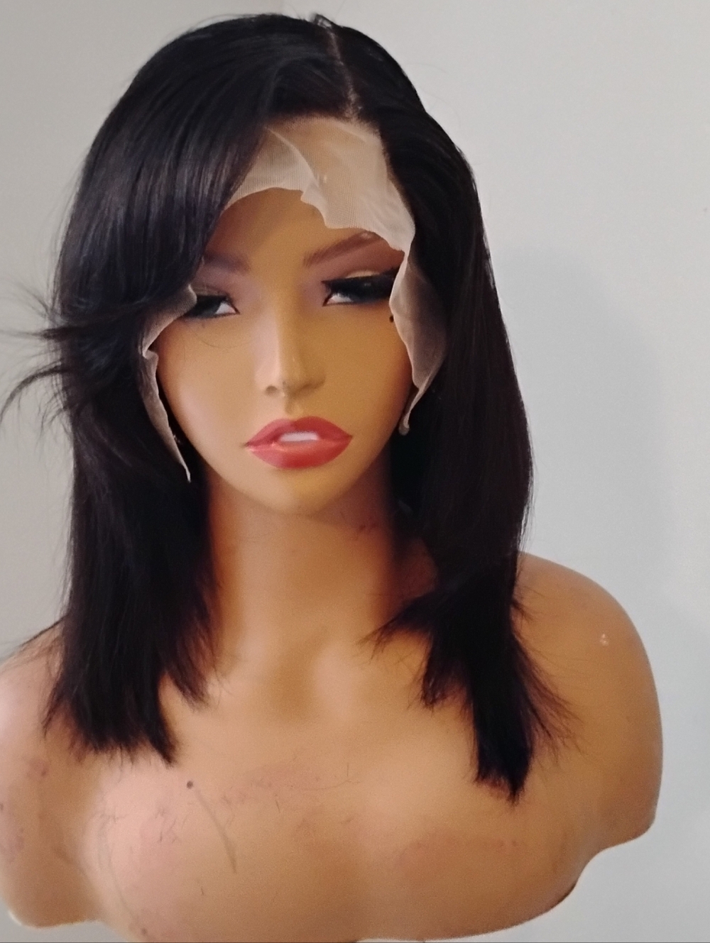 Black Lace Front Straight Human Hair Wig - Natural Black